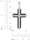 1/6Ctw Stainless Steel With Black Ip Cross Pendant