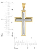 1/5Ctw Stainless Steel With Yellow Ip Cross Pendant