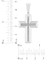 .10Ctw Stainless Steel Cross Pendant