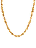 Stainless Steel With Yellow Ip 24" Rope Chain