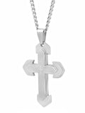 Stainless Steel Lord'S Prayer Cross Pendant