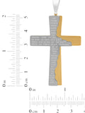 Stainless Steel Two Tone Cross With Prayer Prendant