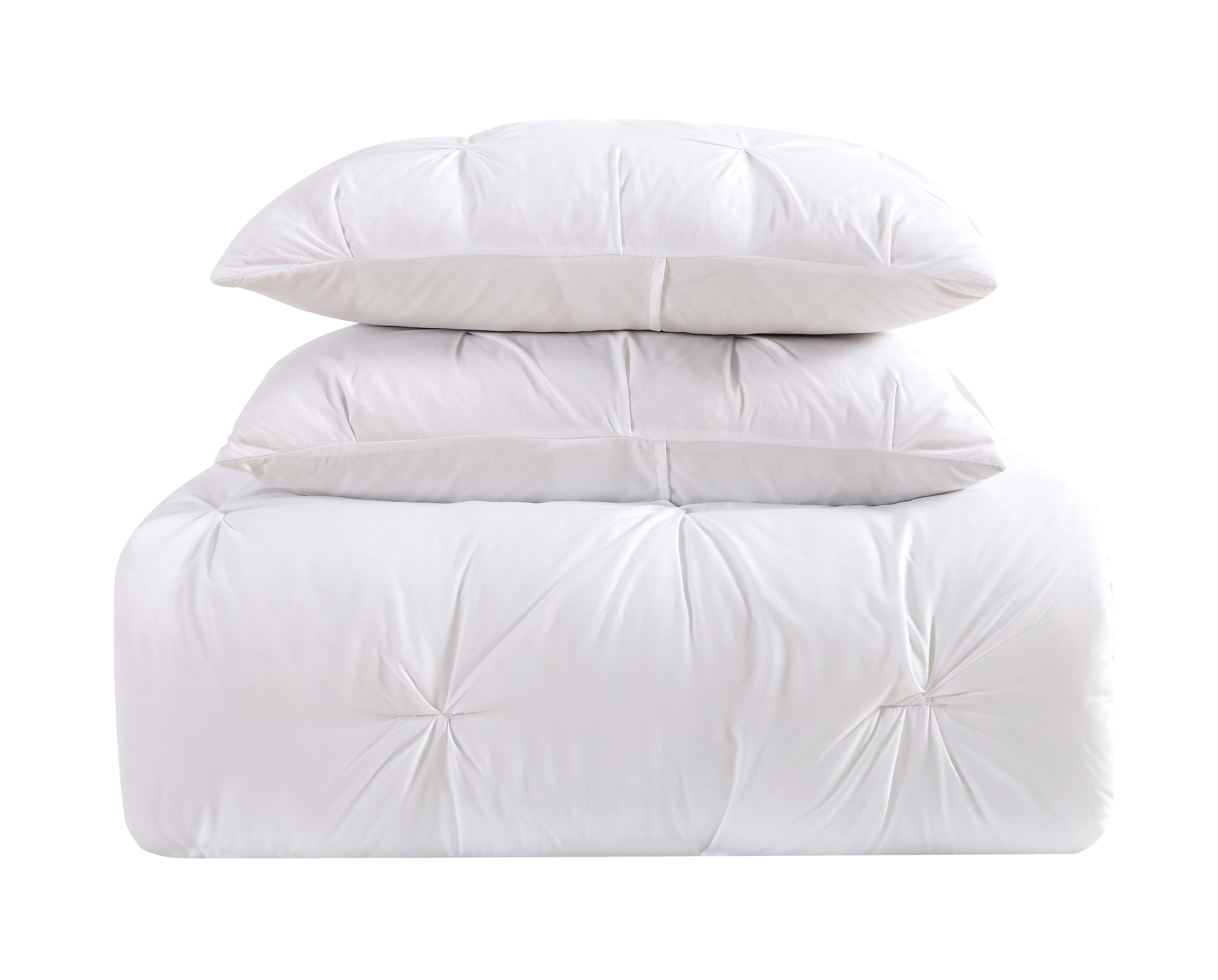  Truly Soft Arrow Pleated Comforter Set White - White - Bonton