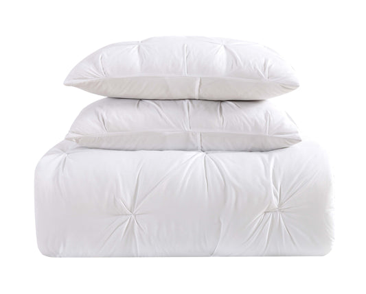 Arrow Pleated Comforter Set White