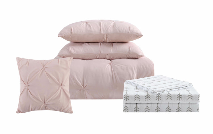 Arrow Pleated Bed in a Bag Blush
