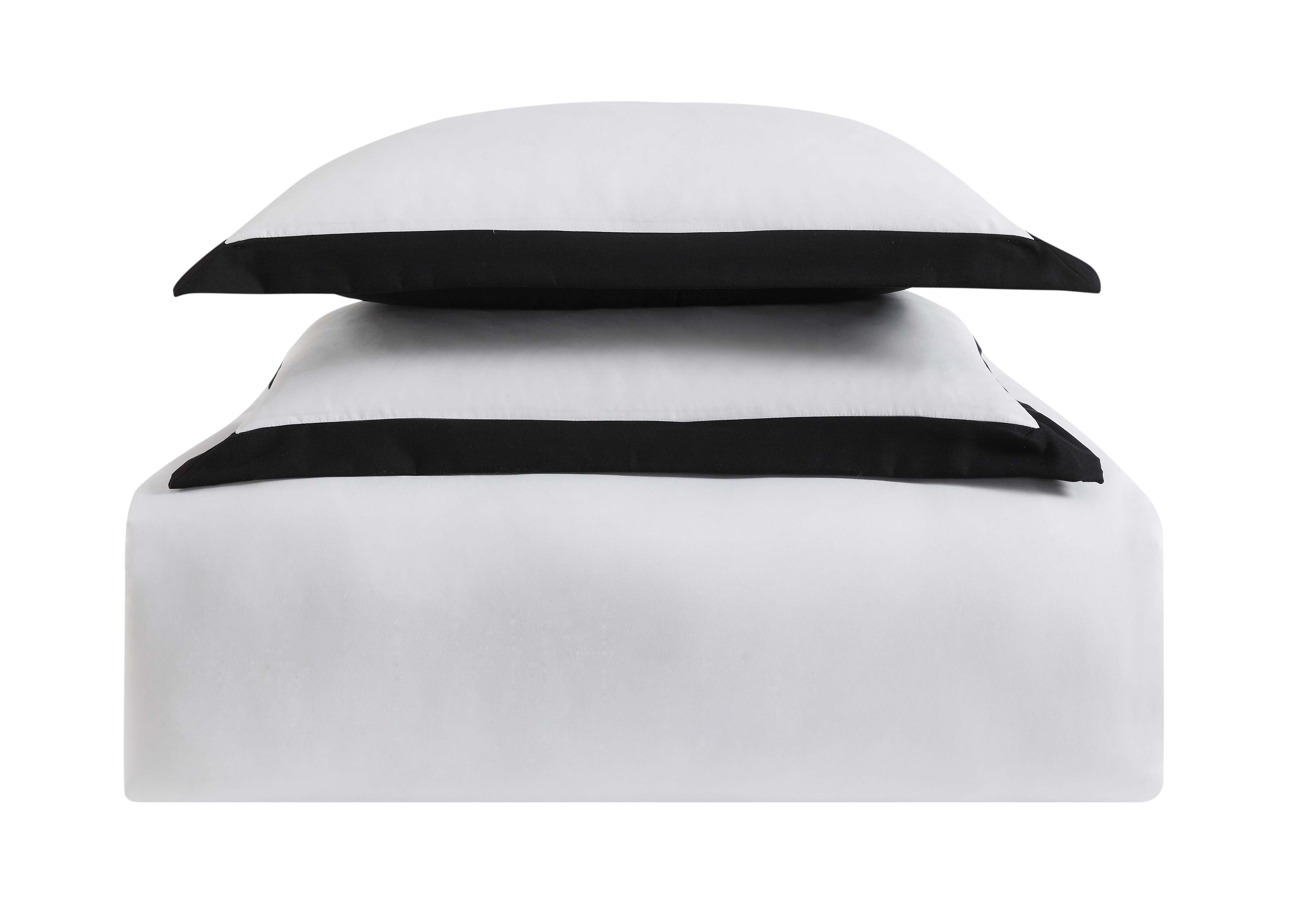  Truly Soft Hotel Duvet Set White/Black - White and Black - Bonton