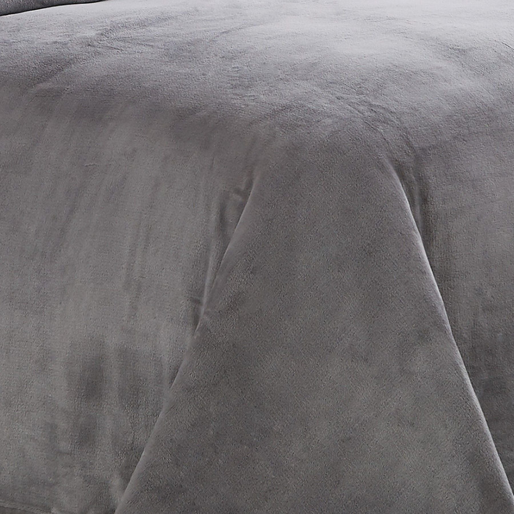  Truly Soft Velvet Plush Throw - Grey - Bonton