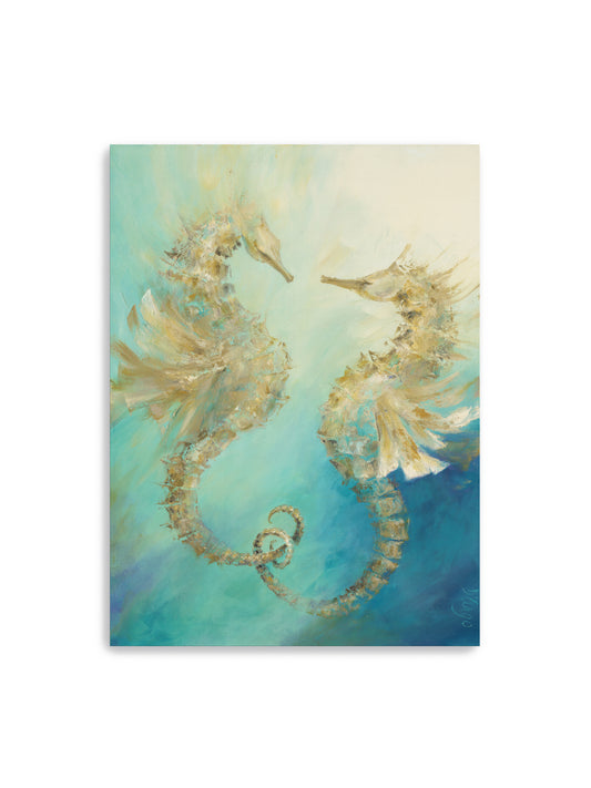 Seahorses in Love 201 Canvas Art Print