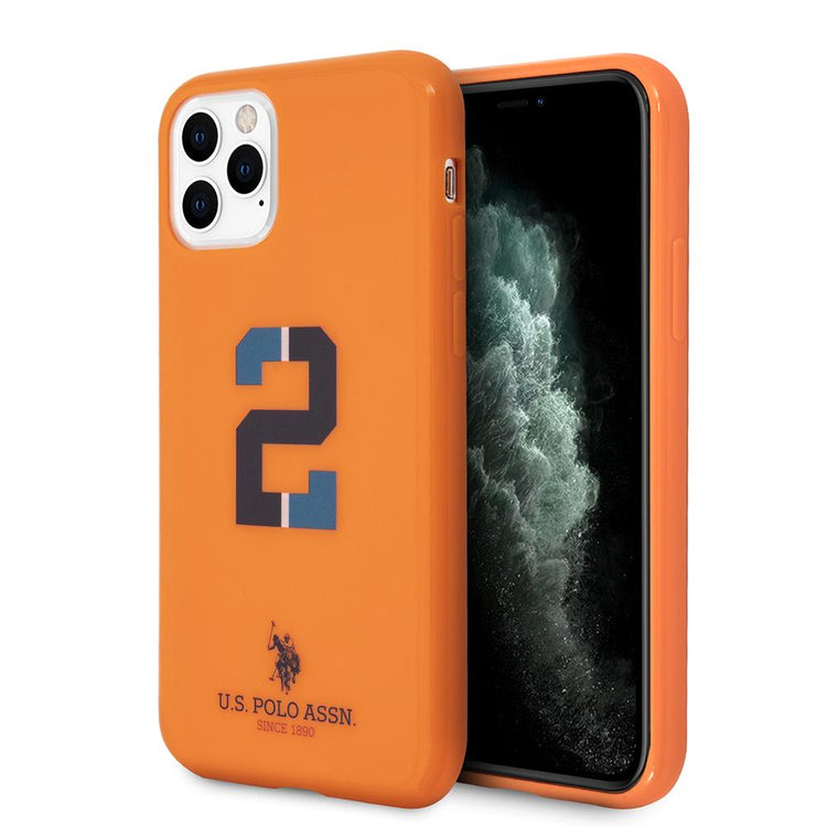 iPhone 11 Pro - Hard Case Orange Number 2 Bicolor With Logo Print - U.S. Polo Assn.