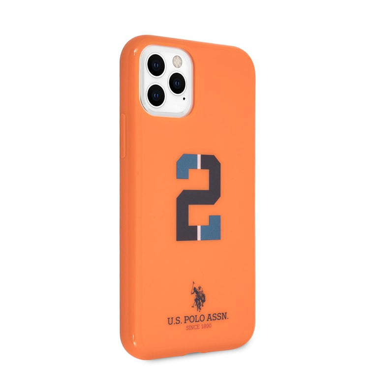 iPhone 11 Pro - Hard Case Orange Number 2 Bicolor With Logo Print - U.S. Polo Assn.