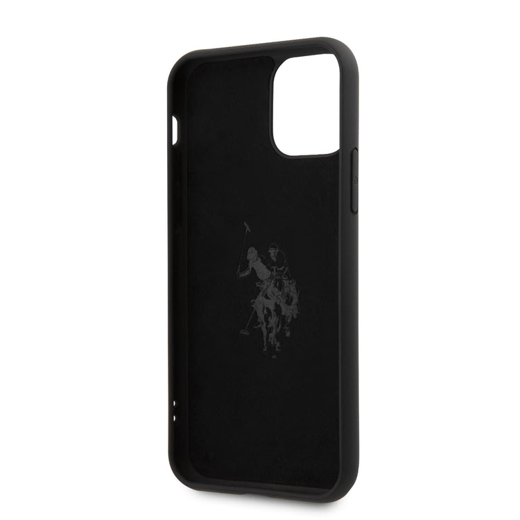 iPhone 11 Pro - Silicone Black Big Horse Logo Print And Microfiber Interior - U.S. Polo Assn.