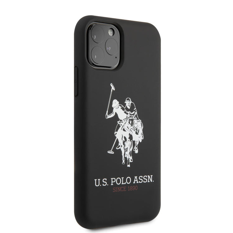 iPhone 11 Pro - Silicone Black Big Horse Logo Print And Microfiber Interior - U.S. Polo Assn.