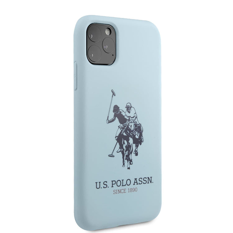 iPhone 11 Pro - Silicone Light Blue Big Horse Logo Print And Microfiber Interior - U.S. Polo Assn.