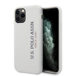 iPhone 11 Pro - Silicone White Vertical Logo With Microfiber Interior - U.S. Polo Assn.
