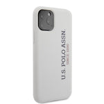 iPhone 11 Pro - Silicone White Vertical Logo With Microfiber Interior - U.S. Polo Assn.
