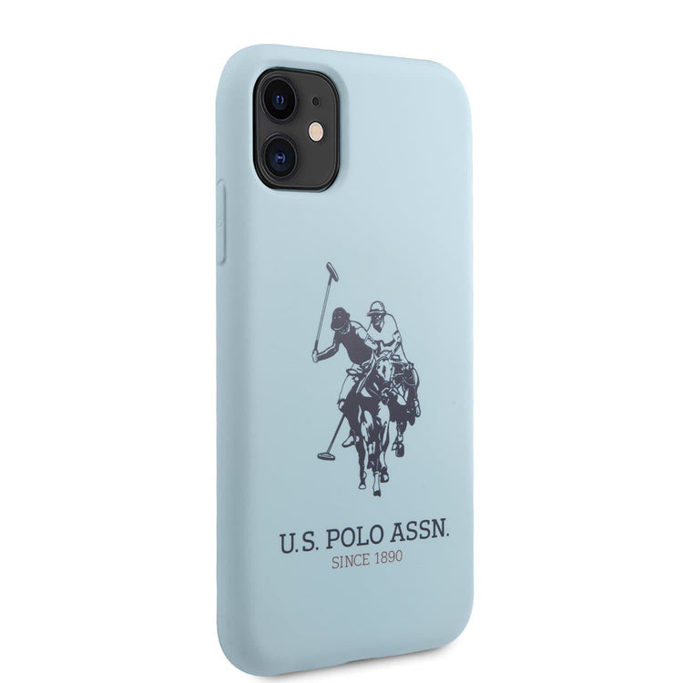 iPhone 11 - Silicone Light Blue Big Horse Logo Print And Microfiber Interior - U.S. Polo Assn.