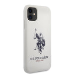 iPhone 11 - Silicone White Big Horse Logo Print And Microfiber Interior - U.S. Polo Assn.