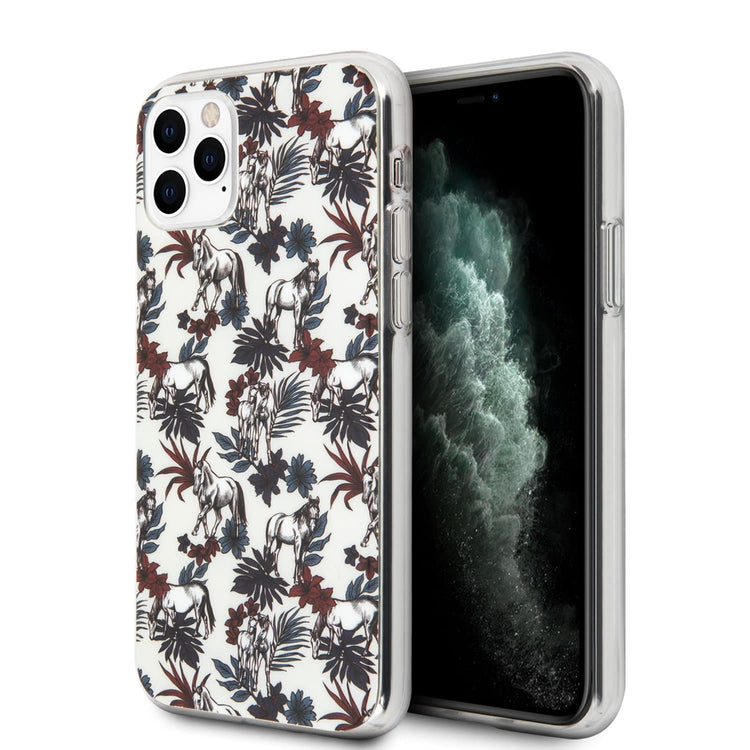 iPhone 11 Pro Max - Hard Case Whithe Horse & Flower Design - U.S. Polo Assn.