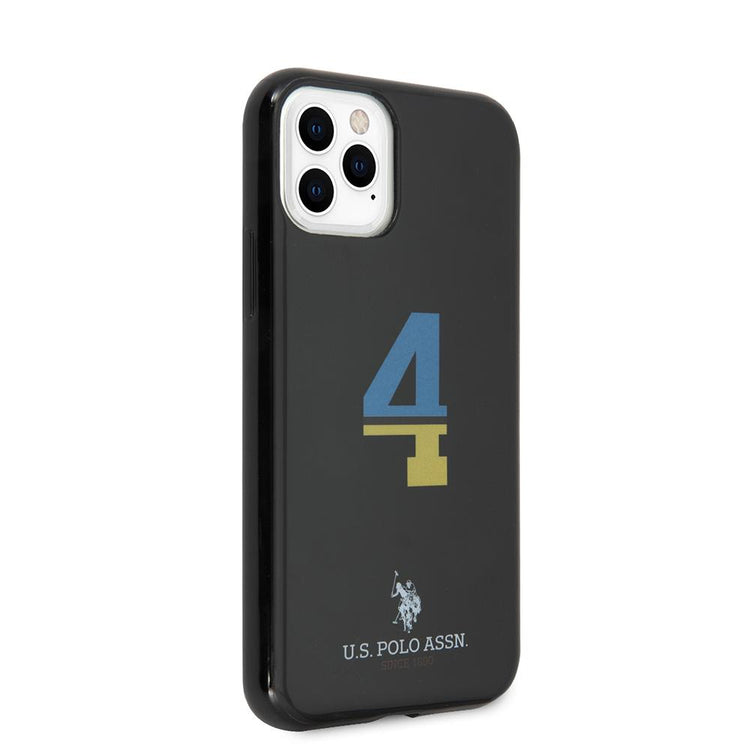 iPhone 11 Pro Max - Hard Case Black Number 4 Bicolor With Logo Print - U.S. Polo Assn.