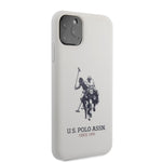 iPhone 11 Pro Max - Silicone White Big Horse Logo Print And Microfiber Interior - U.S. Polo Assn.