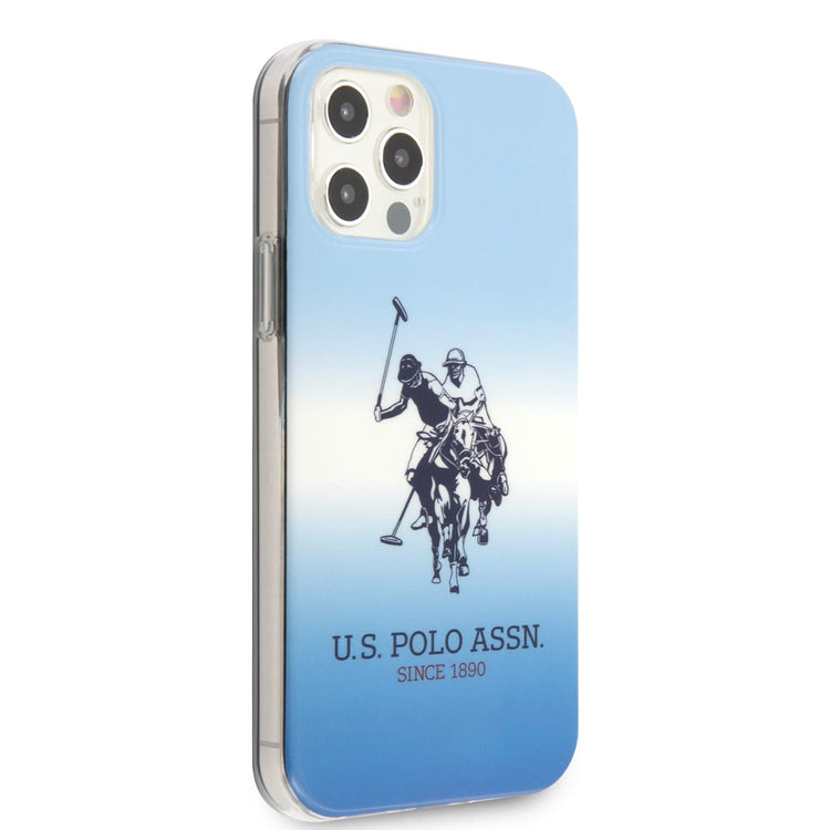 iPhone 12 Pro Max - Hard Case Blue Double Horse Logo Gradient Design - U.S. Polo Assn.
