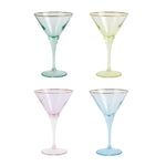 Rainbow Martini Glasses Set of 4