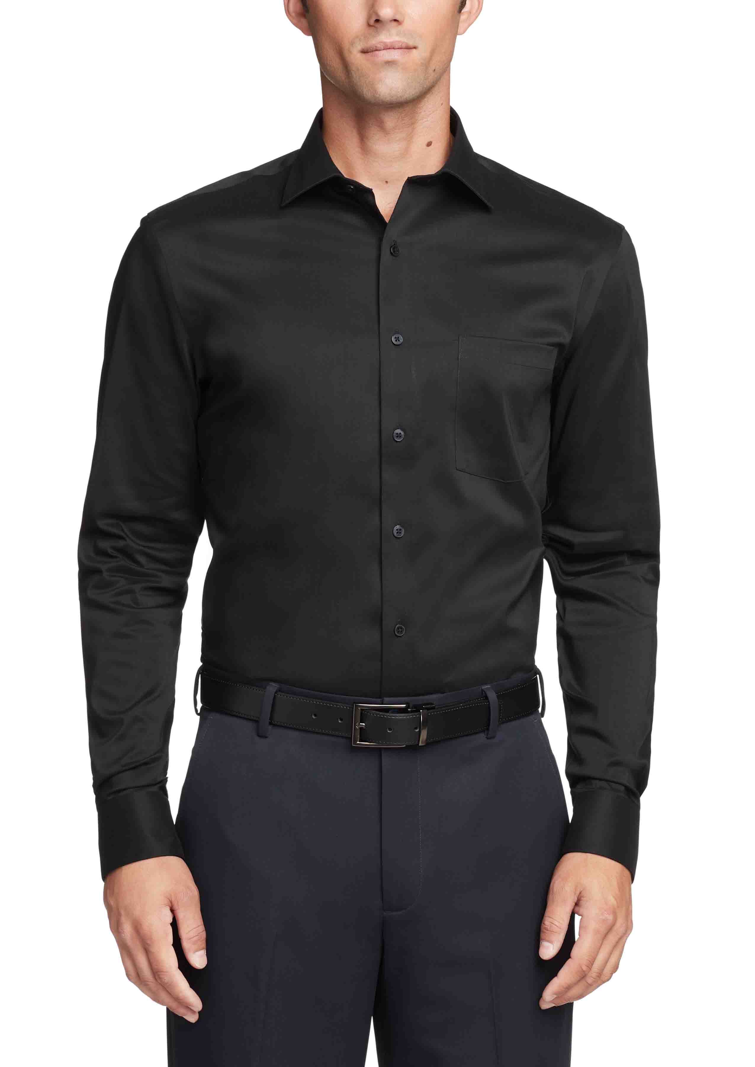  Van Heusen Van Heusen Regular Fit Ultra Wrinkle Free Stretch FLEX Solid - Grey Mist - Bonton