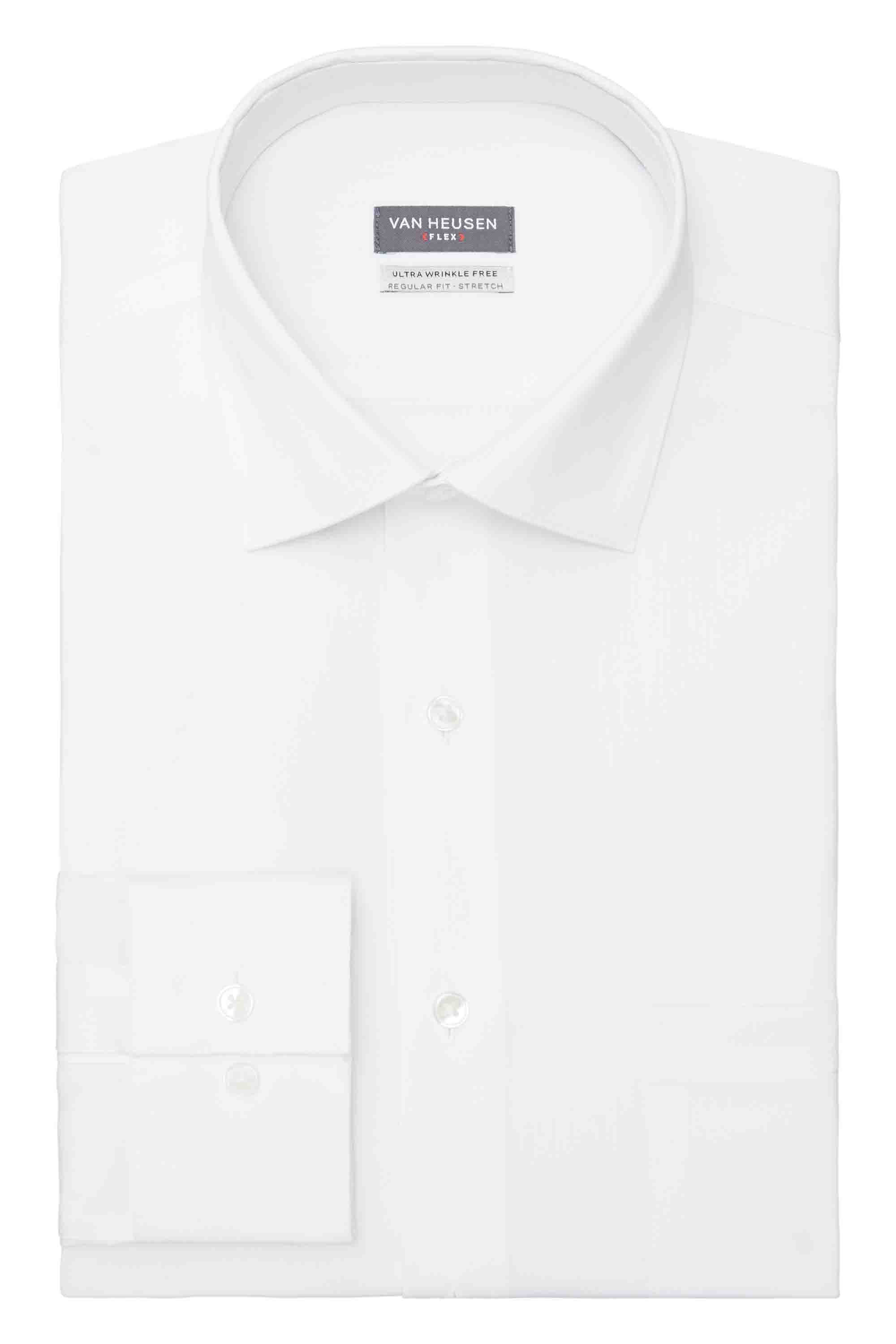  Van Heusen Regular Fit Ultra Wrinkle Free Stretch FLEX Solid - White - Bonton