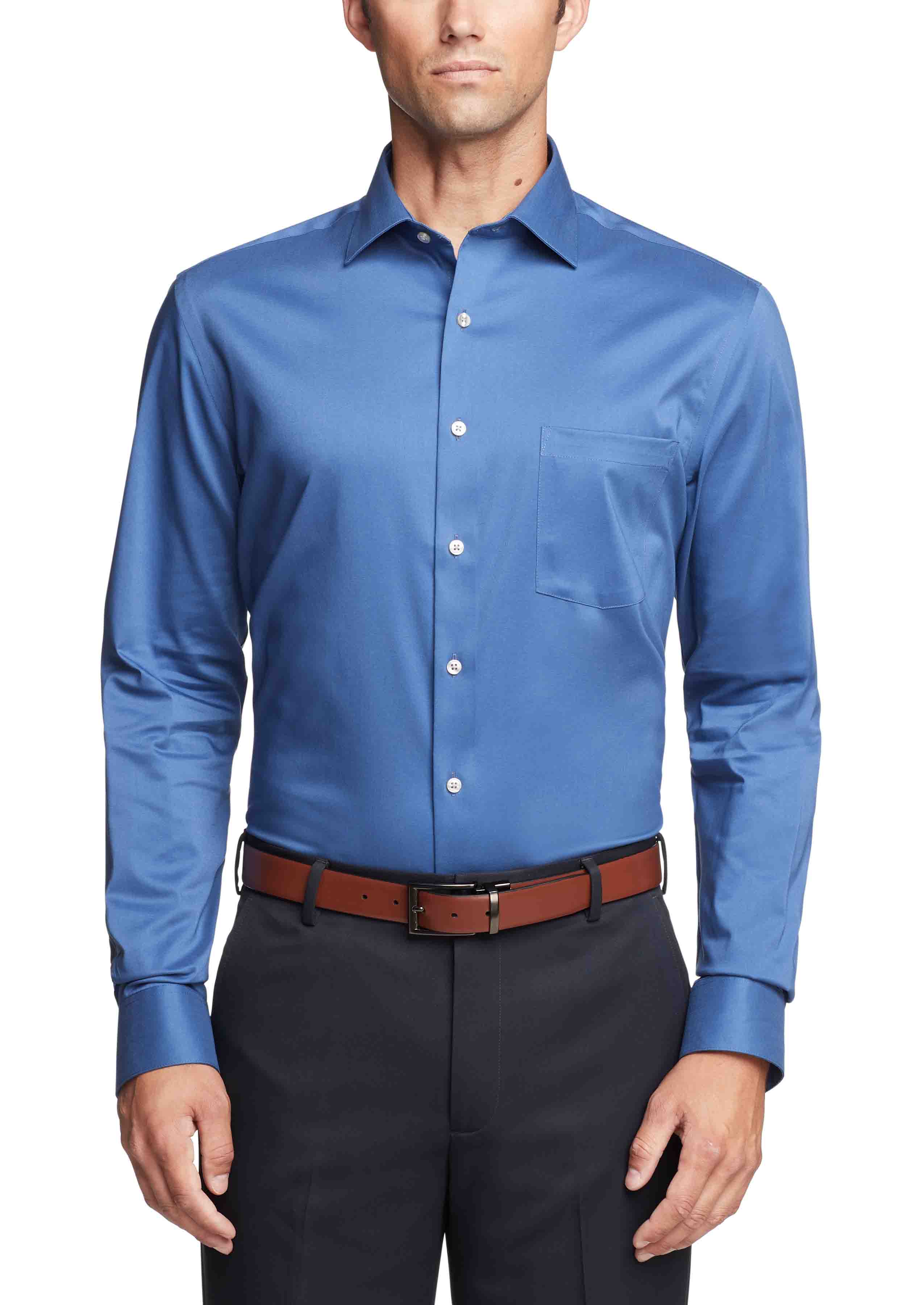  Van Heusen Van Heusen Regular Fit Ultra Wrinkle Free Stretch FLEX Solid - Blue Frost - Bonton
