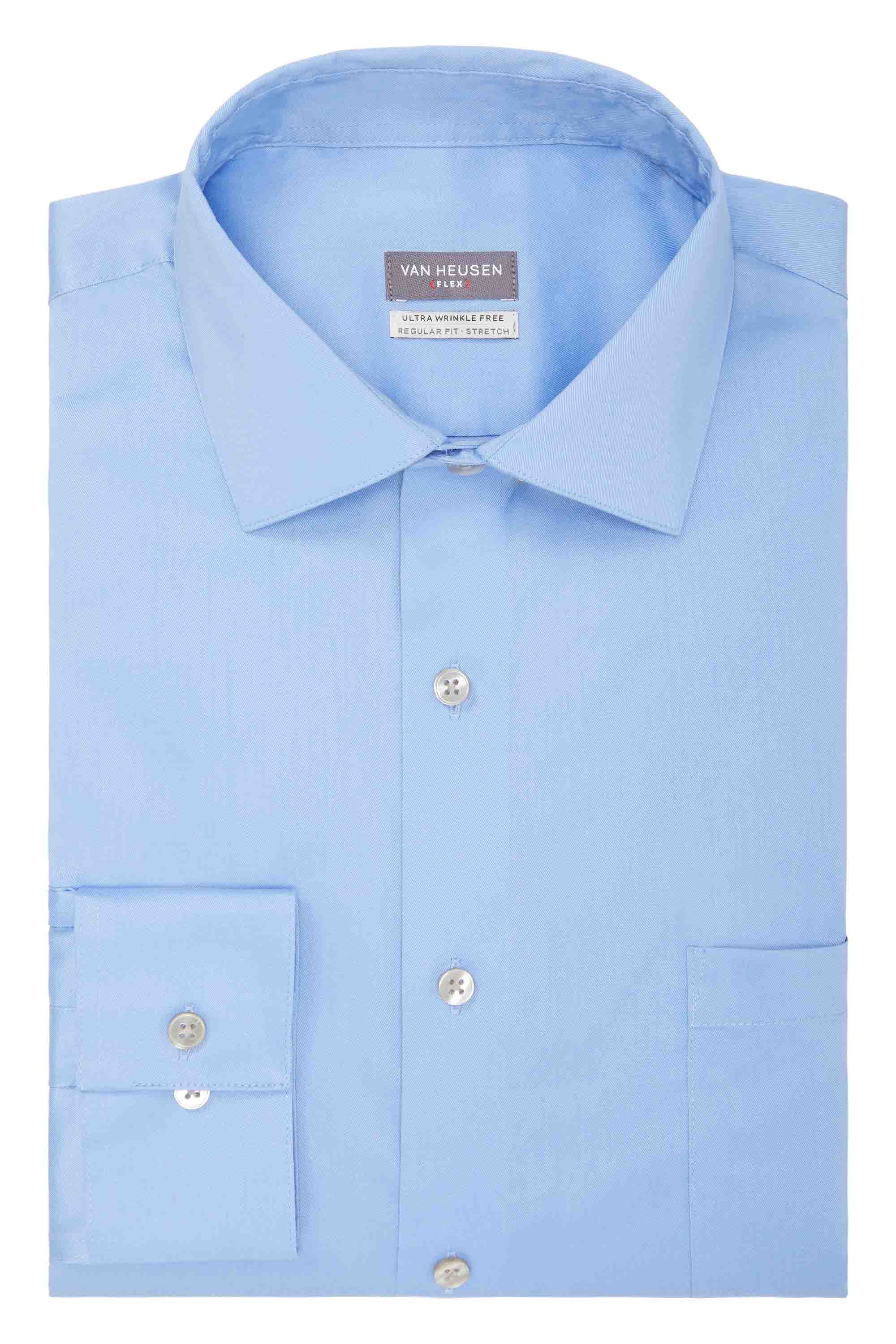  Van Heusen Regular Fit Ultra Wrinkle Free Stretch FLEX Solid - Blue Frost - Bonton