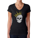 LA Pop Art Women's Word Art V-Neck T-Shirt - Brooklyn Crown