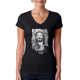 LA Pop Art Women's Word Art V-Neck T-Shirt - Jesus
