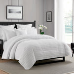 Crinkle Texture All Season Quilted Coverlet & Sham Set