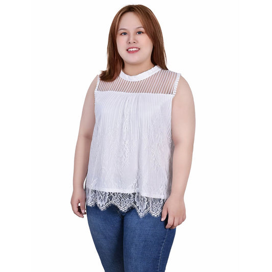 Plus Size Lace Sleeveless Top