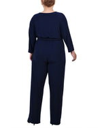 3/4 Sleeve Belted Jumpsuit 2