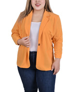 Plus Size 3/4 Sleeve Scuba Crepe Jacket