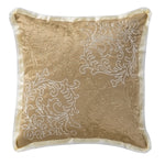 16" x 16" Scroll Embroidered  Luxury Decorative Pillow