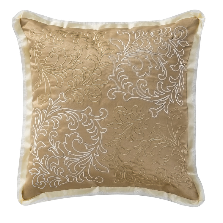 16" x 16" Scroll Embroidered  Luxury Decorative Pillow