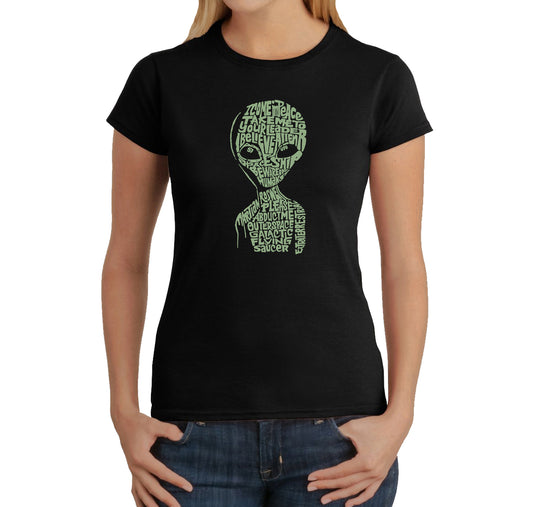 LA Pop Art Women's Word Art T-Shirt - Alien