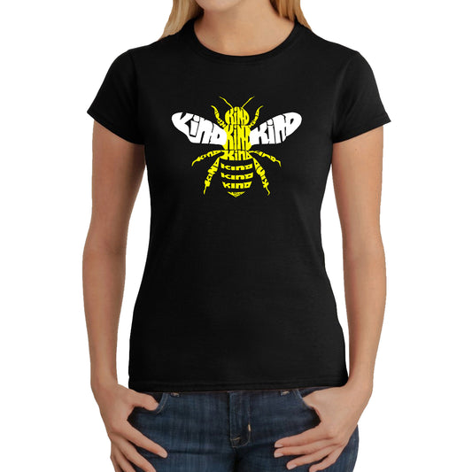 LA Pop Art Women's Word Art T-Shirt - Bee Kind