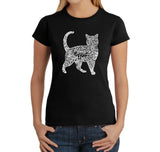 LA Pop Art Women's Word Art T-Shirt - Cat