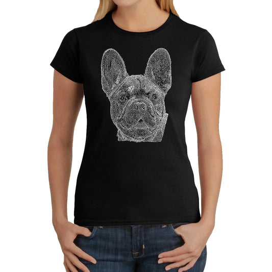 LA Pop Art Women's Word Art T-Shirt - French Bulldog