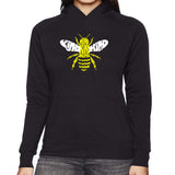 LA Pop Art Women's Word Art Hooded Sweatshirt - Bee Kind