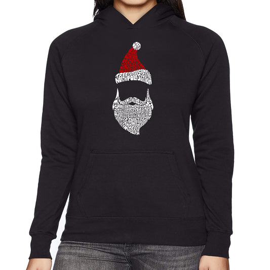 LA Pop Art Women's Word Art Hooded Sweatshirt - Santa Claus