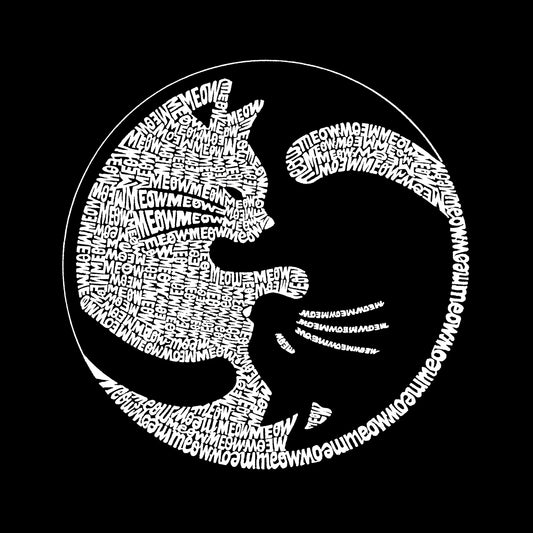 Word Art Hooded Sweatshirt - Yin Yang Cat