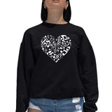 LA Pop Art Women's Word Art Crew Sweatshirt - Heart Notes