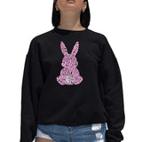 LA Pop Art Women's Word Art Crew Sweatshirt - Easter Bunny