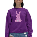 LA Pop Art Women's Word Art Crew Sweatshirt - Easter Bunny