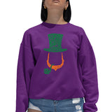 LA Pop Art Women's Word Art Crew Sweatshirt - Leprechaun