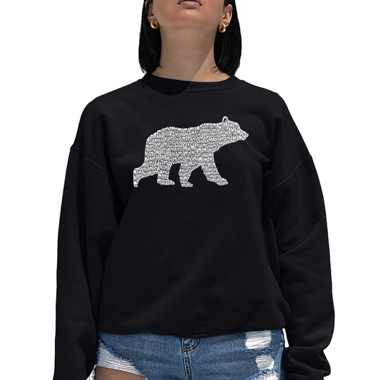 LA Pop Art Women's Word Art Crew Sweatshirt - Mama Bear